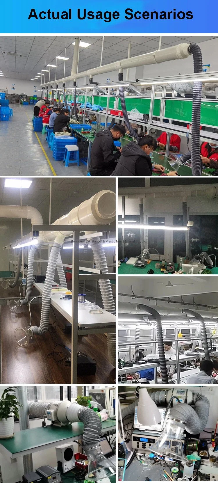 Plastic Transparent Assembly Line Smoking Suction Vent Exhaust Gas Collecting Hood Ventilation