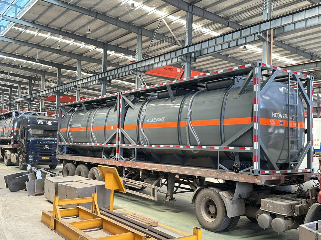 Petrochemicals Transport Trailer Mounted Hydrochloric Acid Tank Lined LLDPE 7042 21000 Liter, 22000 Liter, 25000 Liter