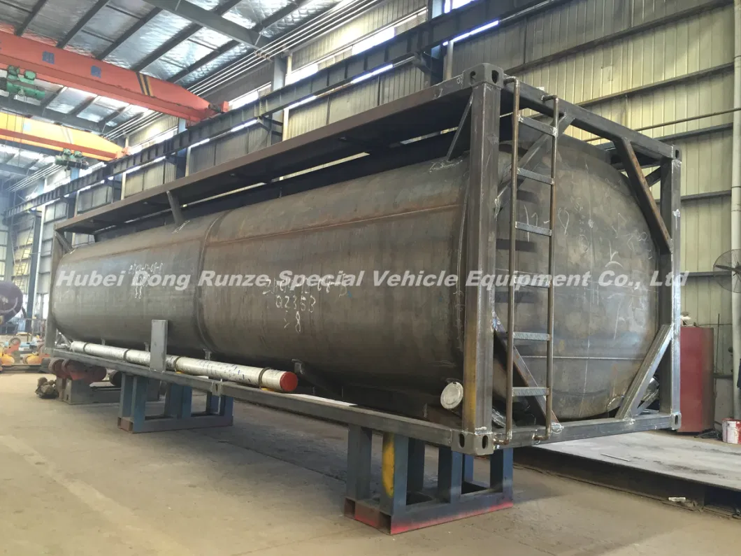 Chemical Liquid Acid ISO Tank Container 30FT for Road Transport Steel Lined LDPE for HCl (max 35%) , Naoh (max 50%) , Naclo (max 10%) , H2so4