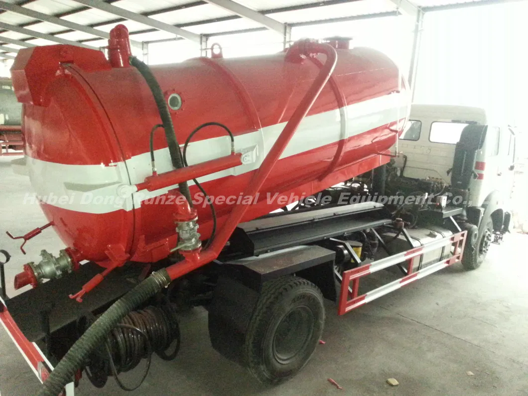 Beiben 1627 Vacuum Tanker Combined Sewer Jetting Tank a 6000ltrs of Solid Liquid Human Waste Tank Part B 4000litrs of Clean Water for Cleaning and Flushing