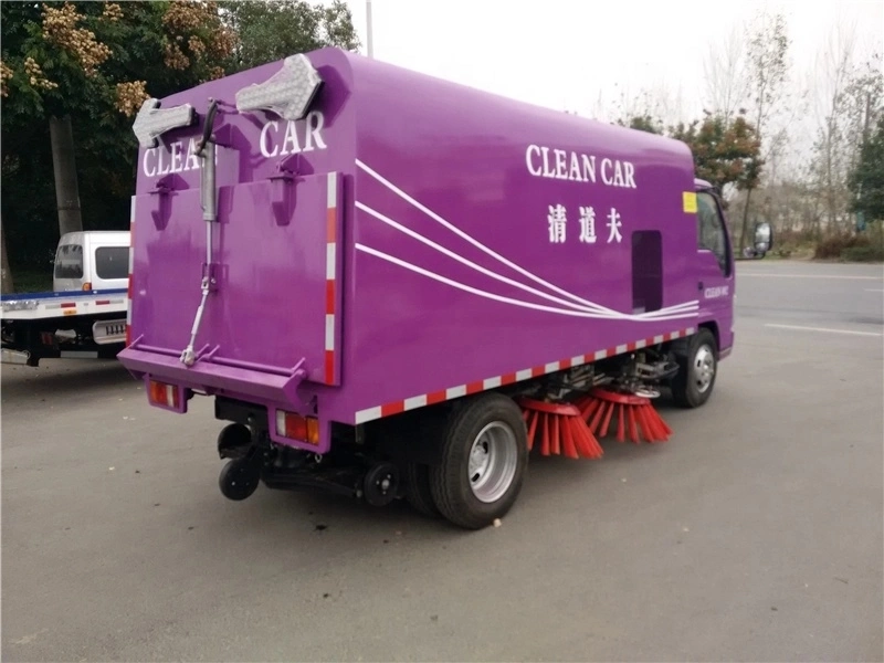 Isuzu Clean Car Sweeper Truck with 4 Brushes, 2.5m3 Dust Tank 5m3 Water Tanker Purple Color