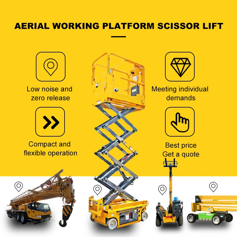 Electric Mini Self-Propelled 6m 10m Scissor Lift Table Genie Aerial Work Platform Scissor Lift for Sale