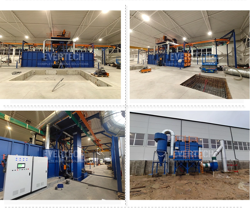 Steel Structure Complete Monorail Conveyor Shot Blasting Machine and Painting System