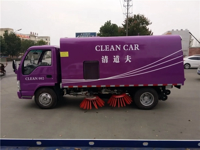 Isuzu Clean Car Sweeper Truck with 4 Brushes, 2.5m3 Dust Tank 5m3 Water Tanker Purple Color