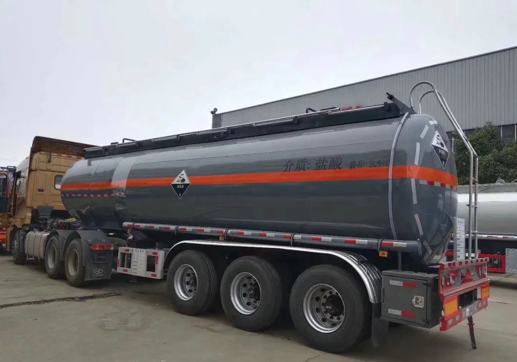 3 Axles Hydrochloric Acid Tanker 29500L HCl Tanks