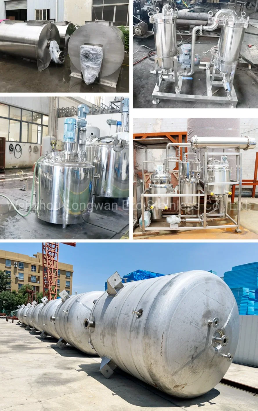 Stainless Steel Jacketed Milk Pressure Vessel Water Storage Mixing Homogenizing Pasteurizing Blender Reactor Buffer Mixer Cooling Melting Bulk Tank