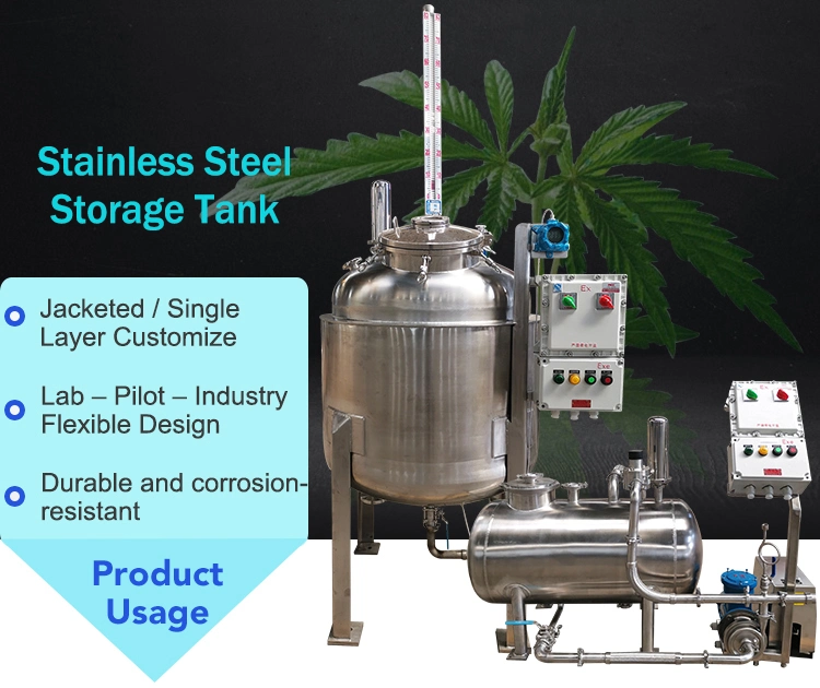 500L Multifunction Stainless Steel Jacket Storage Tank Ethonal Pre-Cryo Tank