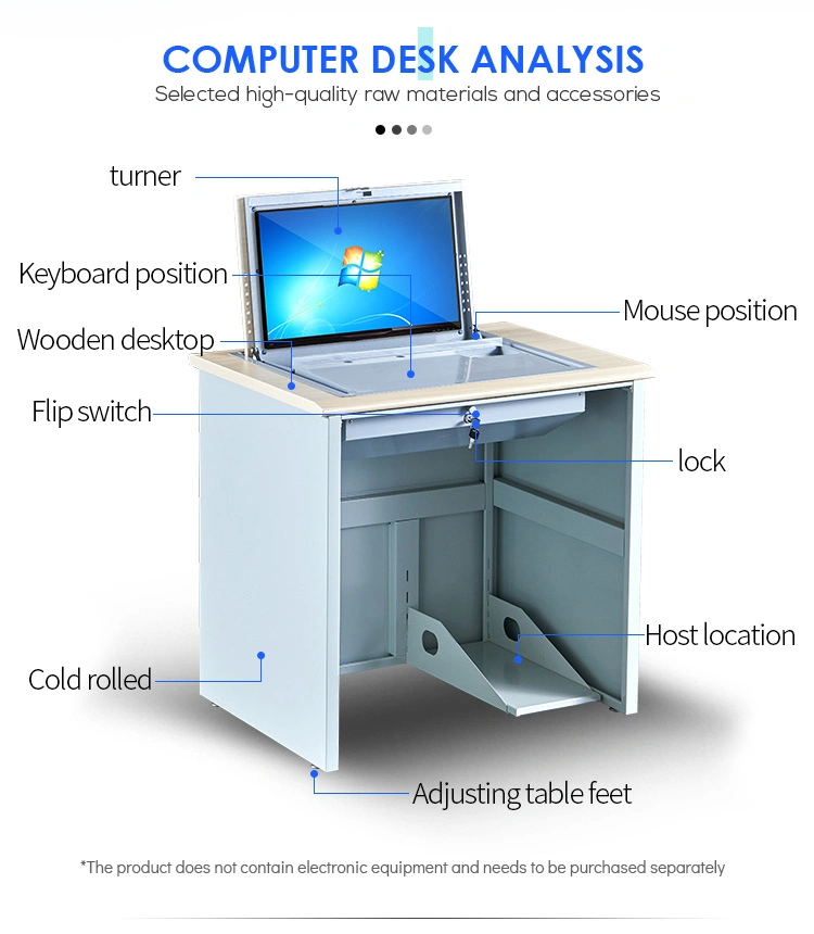 Fashion School Furniture Computer Desk Flip up LCD Monitor Classroom Desk Table