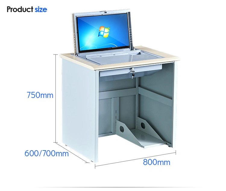 Fashion School Furniture Computer Desk Flip up LCD Monitor Classroom Desk Table