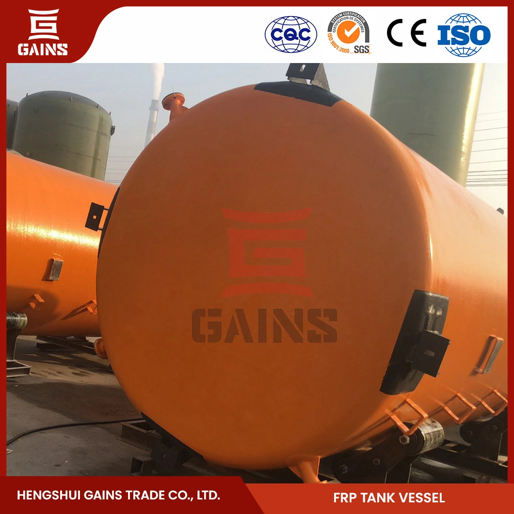 Gains FRP Sulfuric Acid Poly Tanks Manufacturing FRP Tank 0817 China Chlorine Retention Storage Tank