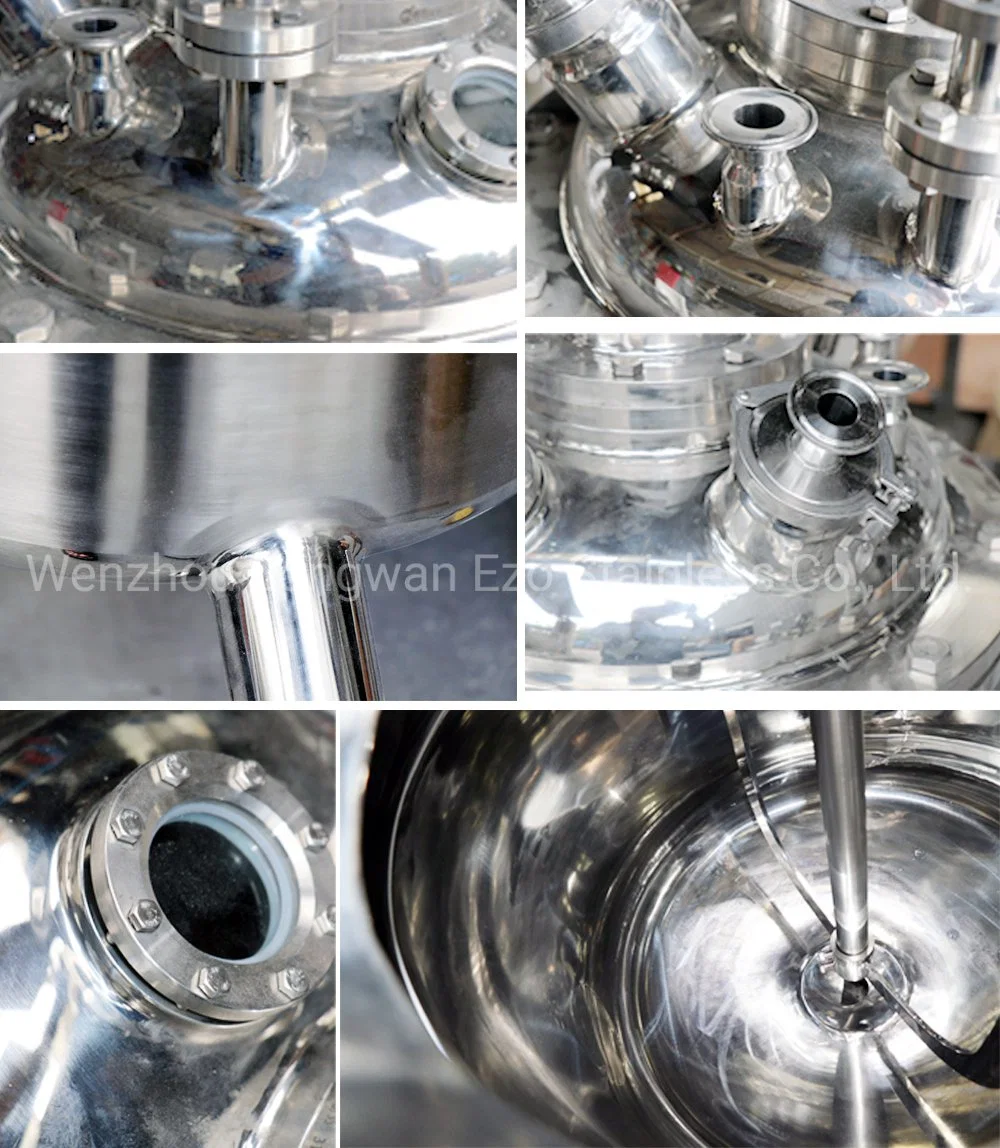 Stainless Steel Jacketed Milk Pressure Vessel Water Storage Mixing Homogenizing Pasteurizing Blender Reactor Buffer Mixer Cooling Melting Bulk Tank