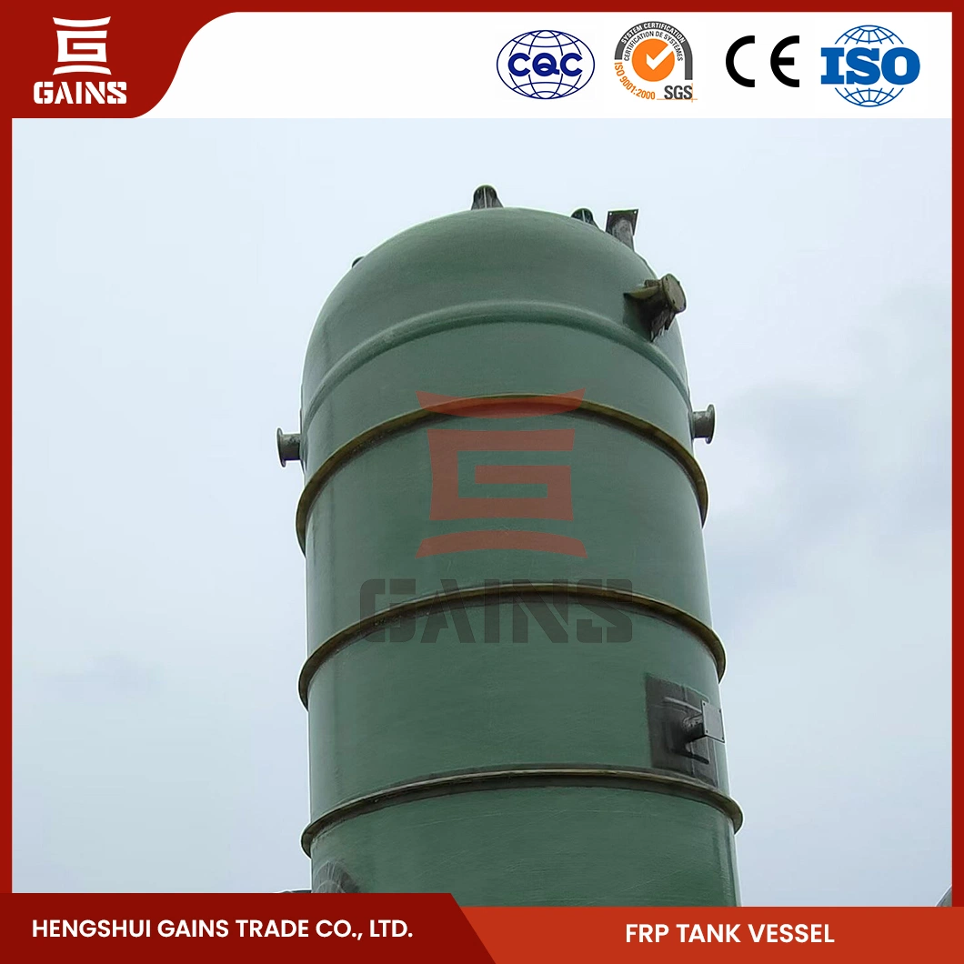Gains FRP Solvent Storage Tank Suppliers 3072 FRP Vessel China Sulfuric Acid FRP Storage Tank