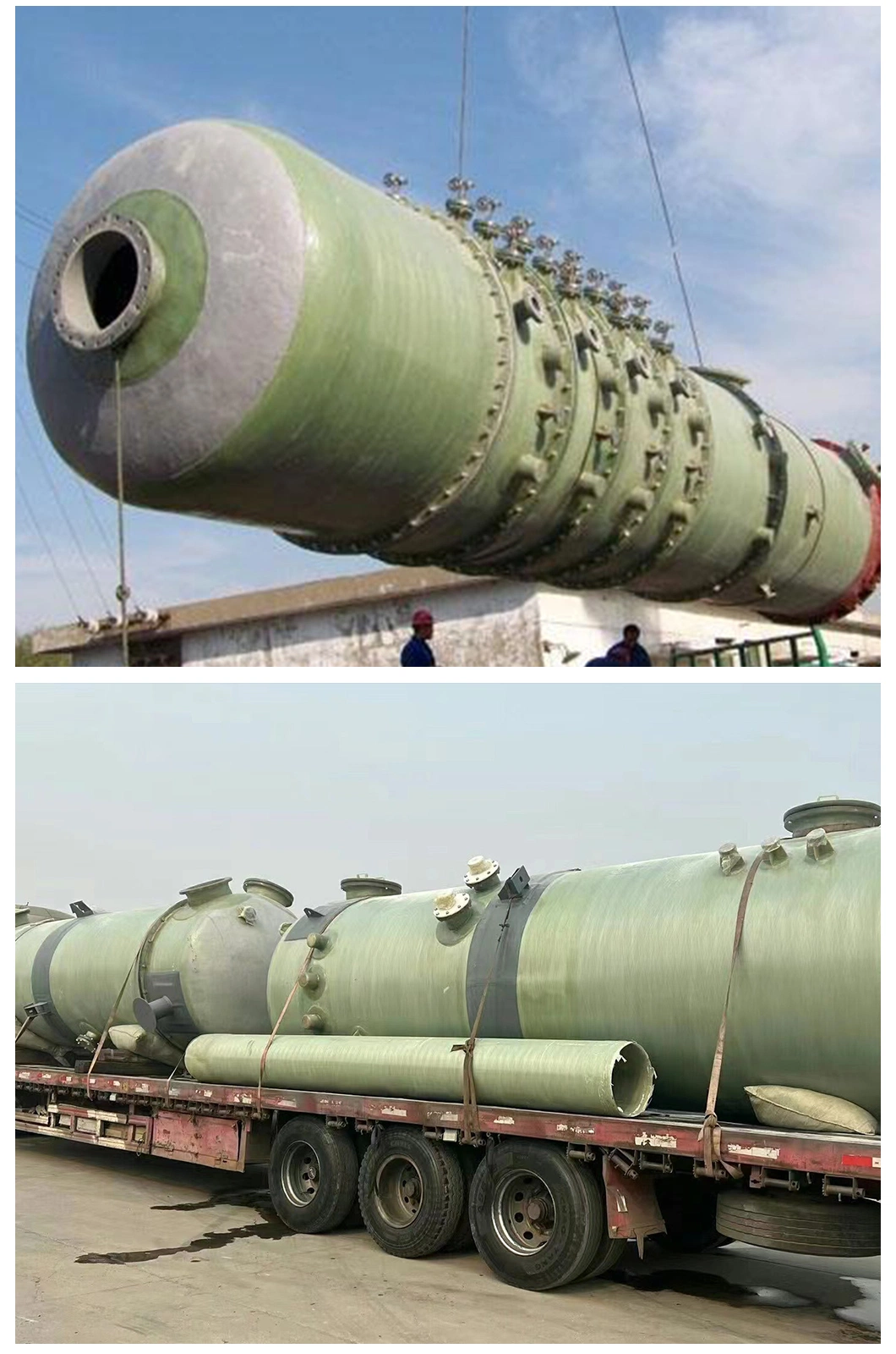 Glass Fiber Reinforced Plastic Vertical Horizontal Chemical Sulfuric Acid and Hydrochloric Acid Storage Tank