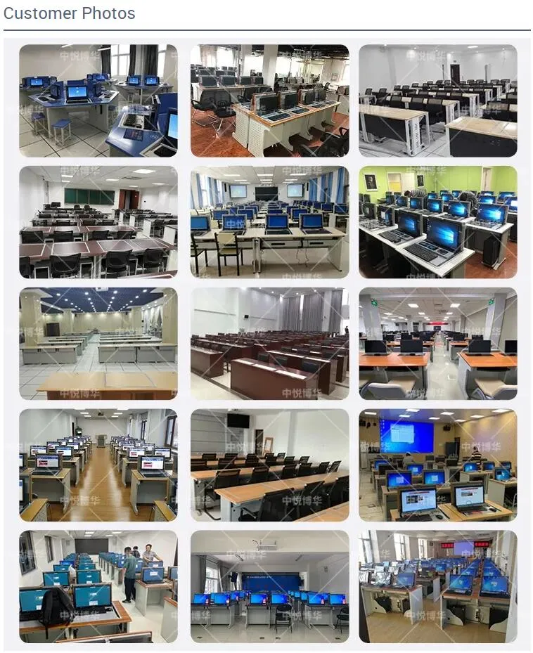 Fashion School Furniture Computer Desk Flip up LCD Monitor Classroom Desk Table