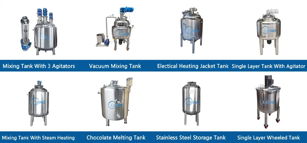 Leno Price Liquid Storage Emulsifying Drum Disperser Homogenizer Tank Electric Steam Heating Mixer Jacketed Vessel Agitator Reactor Stainless Steel Mixing Tank