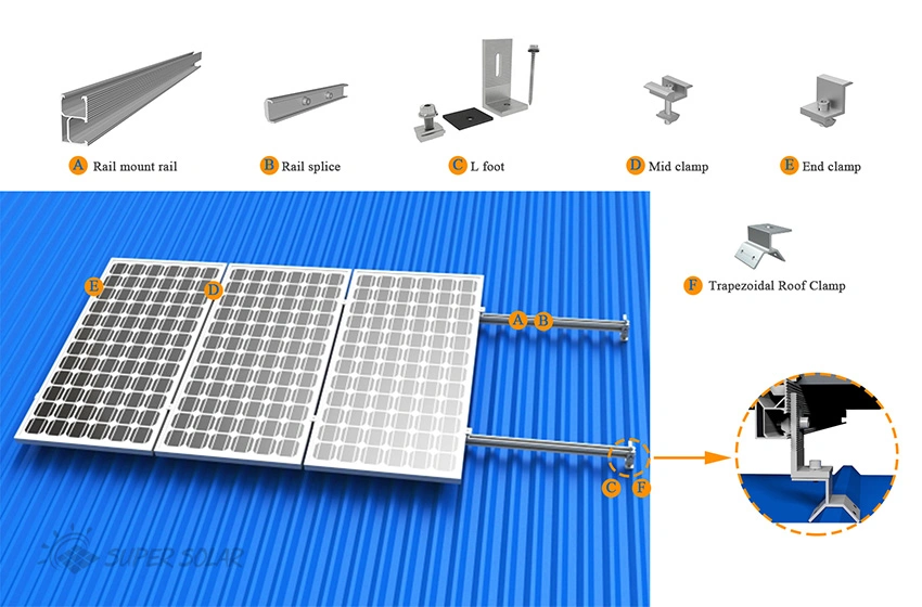 Solar Panel Frame for Flat Roof Support Solar Cell PV Slate Cost