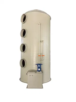 Filtro de olor de aire SO2 H2S sistema de torre de pulverización ácido industrial Depurador húmedo de gases de escape