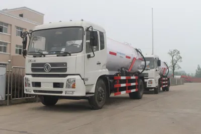 Dongfeng Nueva bomba de vacío de succión de 10cbm septic Tank Camión tanque de succión fecal con camión de limpieza de lavado