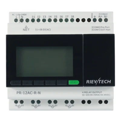 Mqtt Ethernet compatible con el protocolo de la Industria 4.0 Iiot controlador programable PLC Control de Relay (Relé programable PR-12AC-R-N)