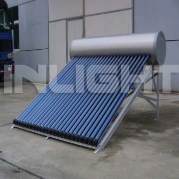 Calentador de agua solar de tubo de calor de presión compacto (placa de PVDF de plata)