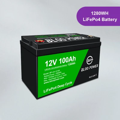  Bloopower Batería de ión litio de ciclo profundo 12 V de la luz solar LiFePO4 para el sistema de distribución de la transmisión de energía del sistema de combate de incendios de copia de seguridad Sensor