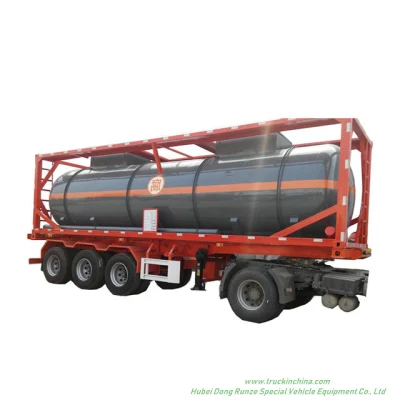 Ácido Líquido químico contenedor cisterna ISO 30 pies para el transporte por carretera bordeada de acero de LDPE de HCl (máx. 35%) , de Naoh (máx. 50%) , Naclo (máx. 10%) , H2SO4