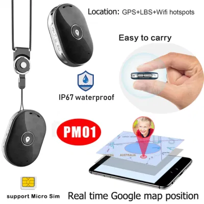 Mejor IP67 impermeable 2G GSM Mini Tracker personal GPS Tracking Dispositivo con posicionamiento en Google Map en tiempo real PM01