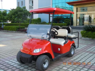 Combustible eléctrico de cuatro personas a las 4 ruedas Carrito de golf ni idea de coche con el asiento trasero, el color rojo