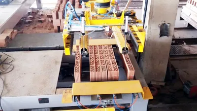 China Palletizer automática Automatización de bloques de ladrillo de la línea de embalaje