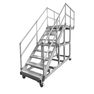 Aleación de aluminio Mantenimiento de ascenso móvil Plataforma de escaleras de aluminio