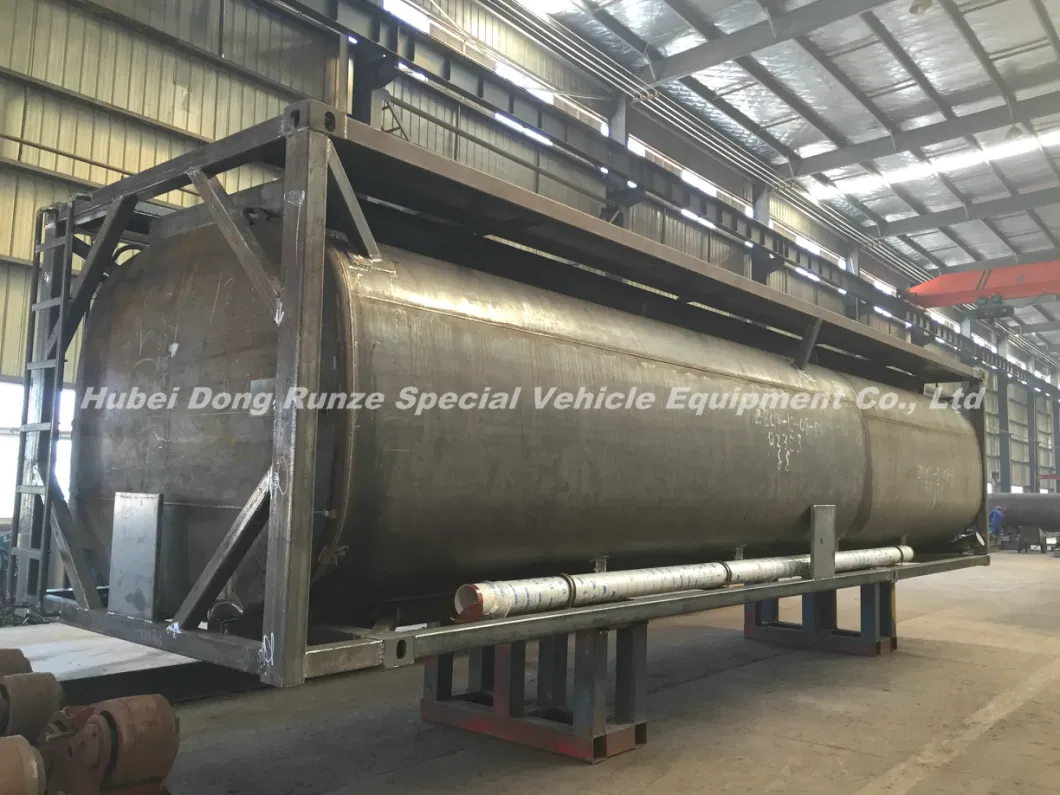 Chemical Liquid Acid ISO Tank Container 30FT for Road Transport Steel Lined LDPE for HCl (max 35%) , Naoh (max 50%) , Naclo (max 10%) , H2so4