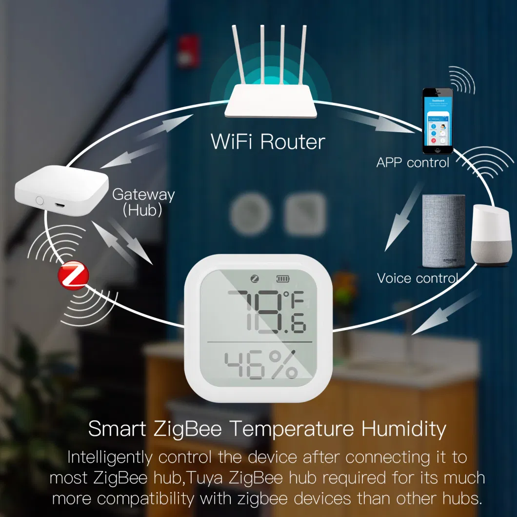 Smart Home Zigbee 3.0 Temperature and Humidity Sensor Probe Tuya Automation Devices Wireless Remote Control Alexa Google Home