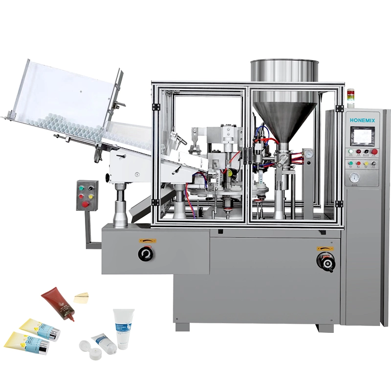 Hone Rotary Packing Machine Cosmetic Sun Protection Cream Soft Tube Filling Sealing Hot Air Tube Sealing Machine