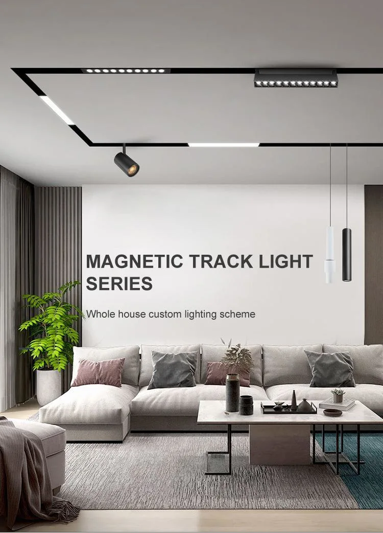 Modern Embedded Hide 48V Low Voltage LED Line Lights Wall Washer LED Magnetic Track Light 35mm Magnetic Track Light System