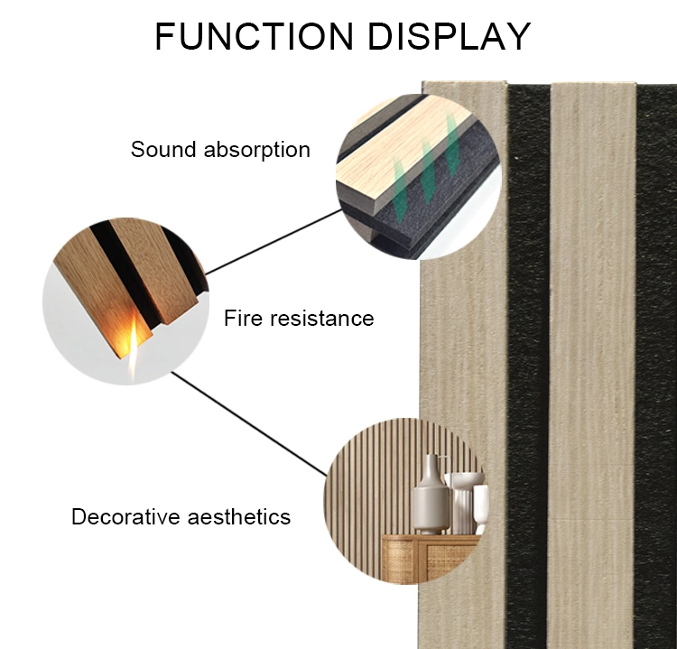 Latest Style Size Customized in Stock Wood Veneer Acoustic Panel for in Door Decoration