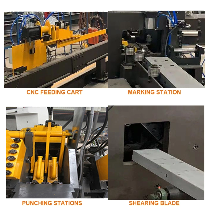 CNC Channel Steel Punching Marking and Shearing Production Line with Servo Motor Feeding System