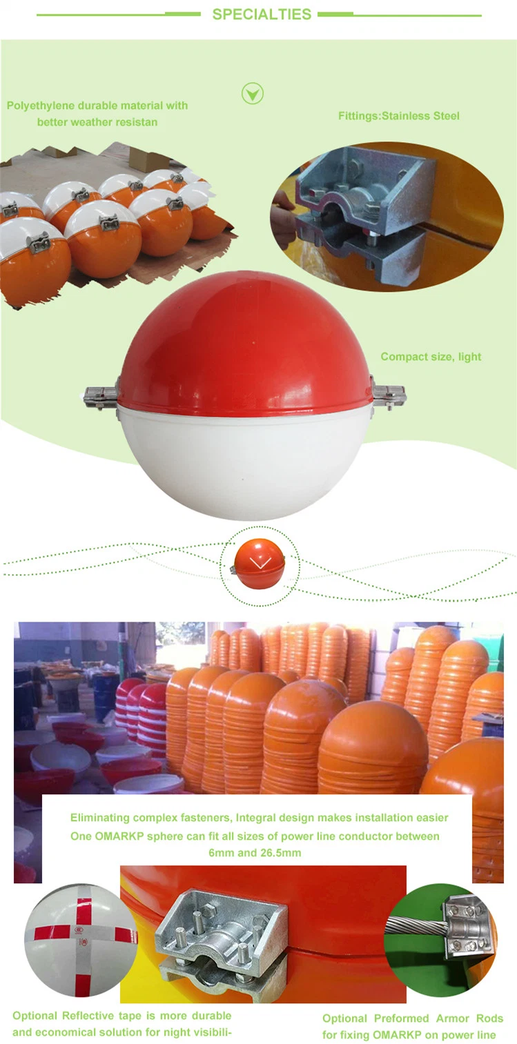 400mm Fiberglass Aircraft Warning Spheres Transmission Lines Spherical Warning