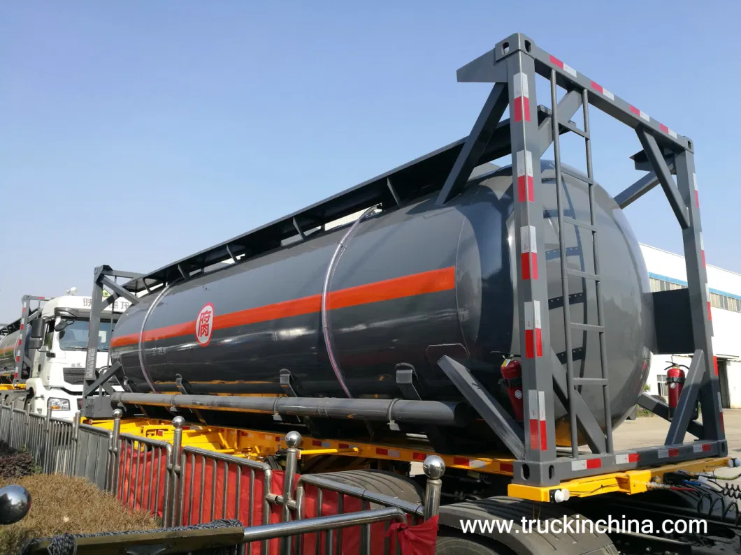 Petrochemicals Transport Trailer Mounted Hydrochloric Acid Tank Lined LLDPE 7042 21000 Liter, 22000 Liter, 25000 Liter