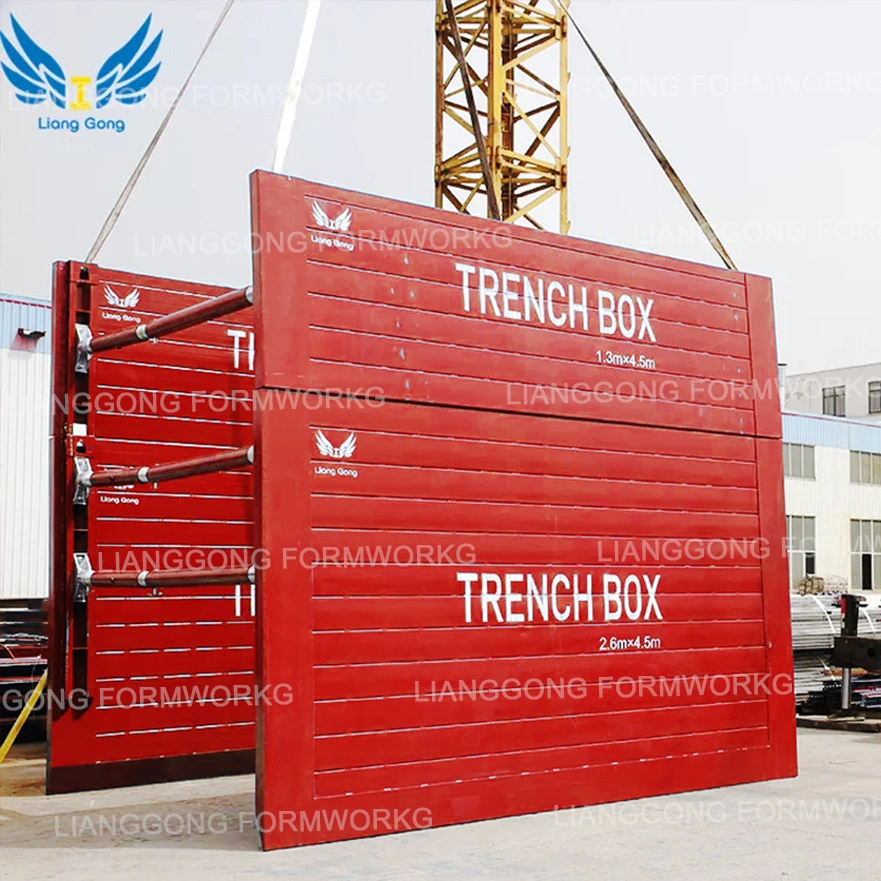 Manufacture Excavation Steel Support Formwork System Trench Shoring/Manhole Box for Pipeline Construction