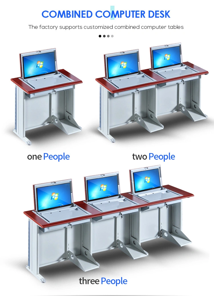 Multimedia Classroom Desk Flip Computer Desk Flip up LCD Monitor Classroom Table