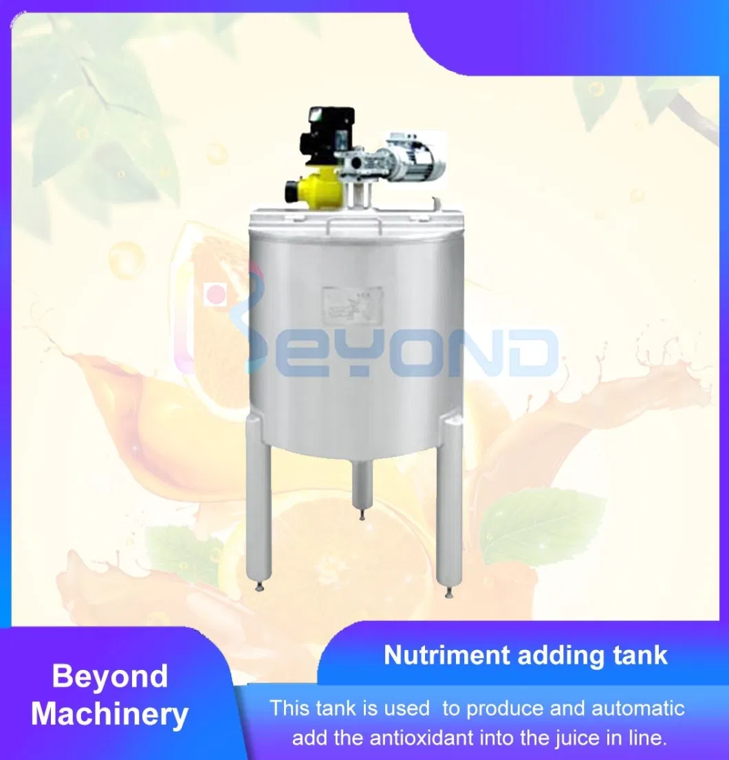 New design juice processing tank adding nutriment in line