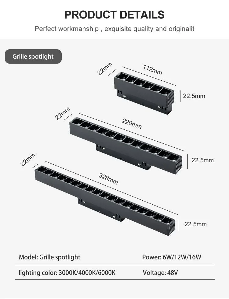 Modern Embedded Hide 48V Low Voltage LED Line Lights Wall Washer LED Magnetic Track Light 35mm Magnetic Track Light System