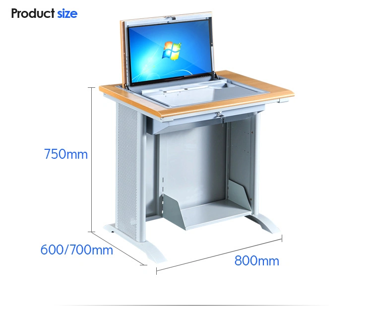 Multimedia Classroom Flip Computer Desk Flipper LCD Monitor Classroom Desk Table