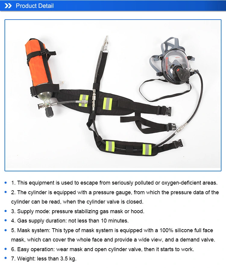 Portable Breathing Apparatus/Fire Escape Hood with Carbon Fiber Cylinder/Eebd/Emergency Air Respirator