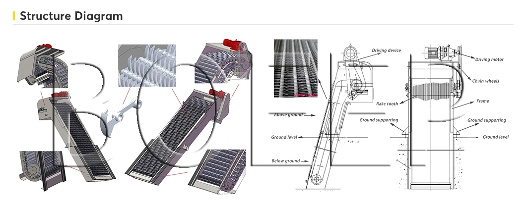 Stainless Steel Mechanical Fine Bar Screen Industrial Wastewater Treatment