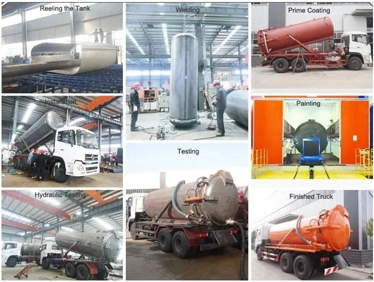 Dongfeng Brand New 10cbm Septic Tank Sewage Suction Vacuum Pump Truck Fecal Suction Tank with Wash Cleaning Truck