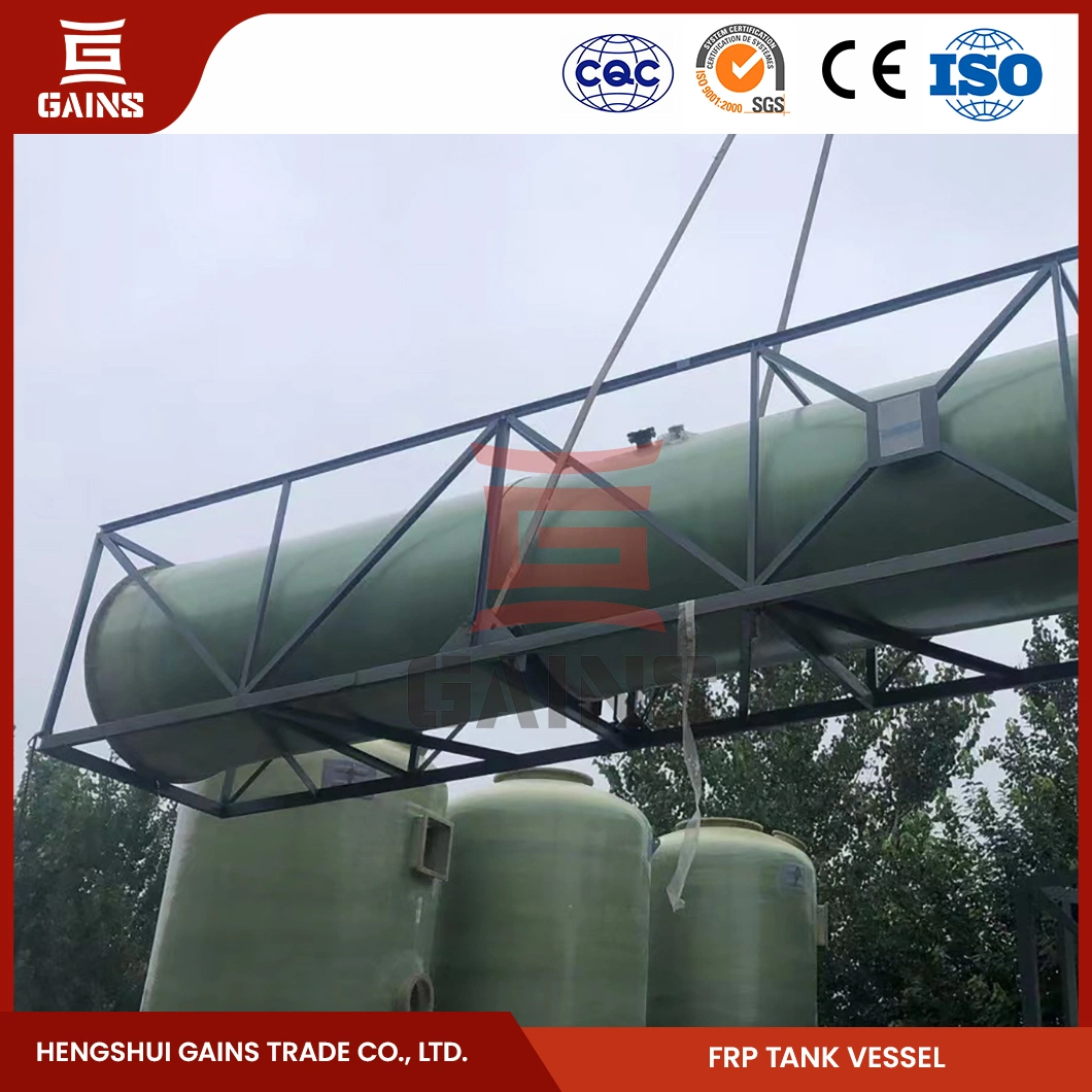 Gains Vertical Chemical Storage Tank Factory FRP Sulfuric Acid Storage Container Tanks China Chemical Liquid Movable Storage Tanks