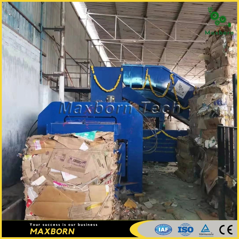 Automatic Baler, Auto Tie Horizontal Baling Press for Occ, Garbage, Waste Paper, Cardboard, Straw, Plastic, Pet /Horizontal/Hydraulic Drive/Recycling Line