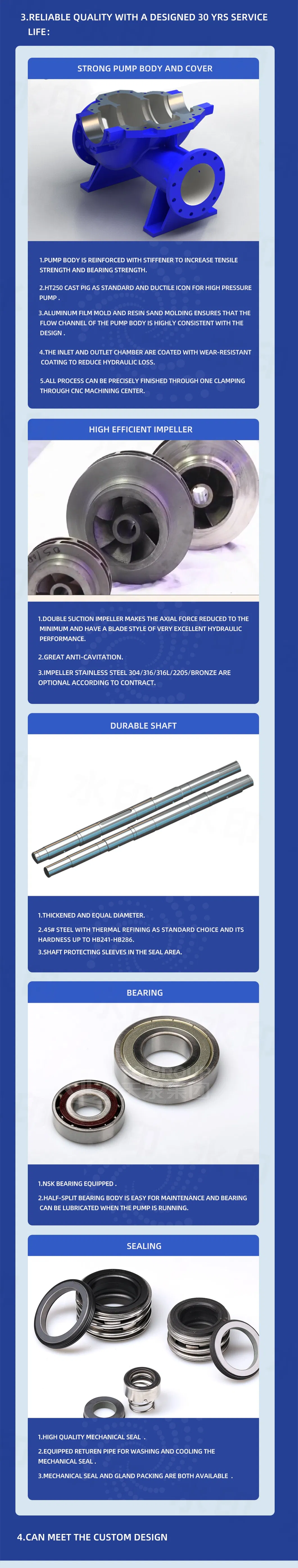 Horizontal Double Suction (double inlet) Split Casing Centrifugal Water Pump DN80 Trademark Tqpumps