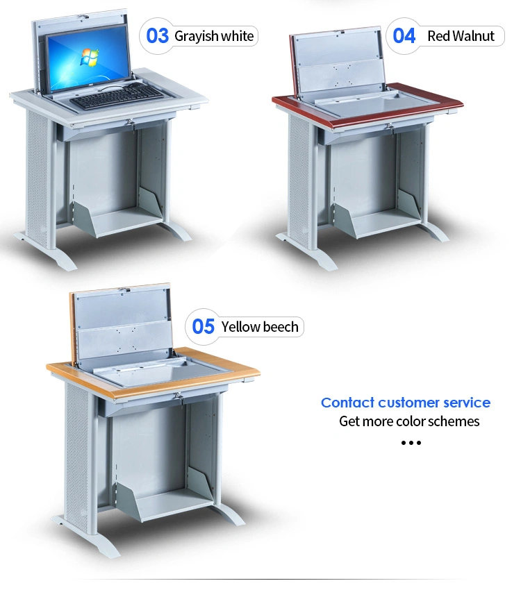 Multimedia Classroom Flip Computer Desk Flipper LCD Monitor Classroom Desk Table